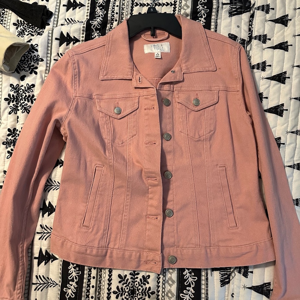 Pink denim jacket